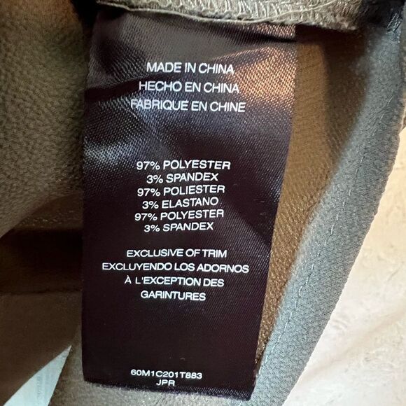 Bebe Olive Green Beaded Trim Sleeveless Blouse - Picture 7 of 13